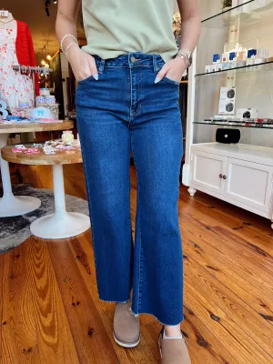 Abby Slim Wide Leg - Dark Denim