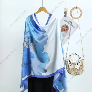 All Seasons Friendly Floral Design Soft & Long Satin Silk Scarves