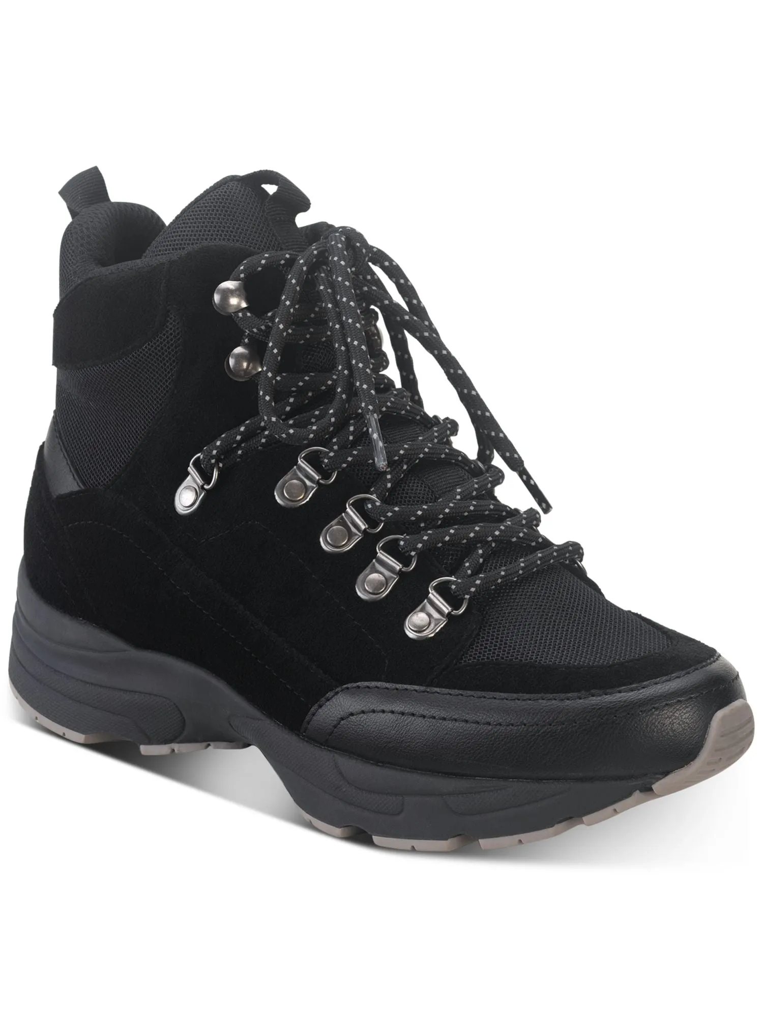 AMERICAN RAG Womens Black 0.5" Platform Removable Insole Comfort Margie Round Toe Wedge Lace-Up Athletic Sneakers Shoes