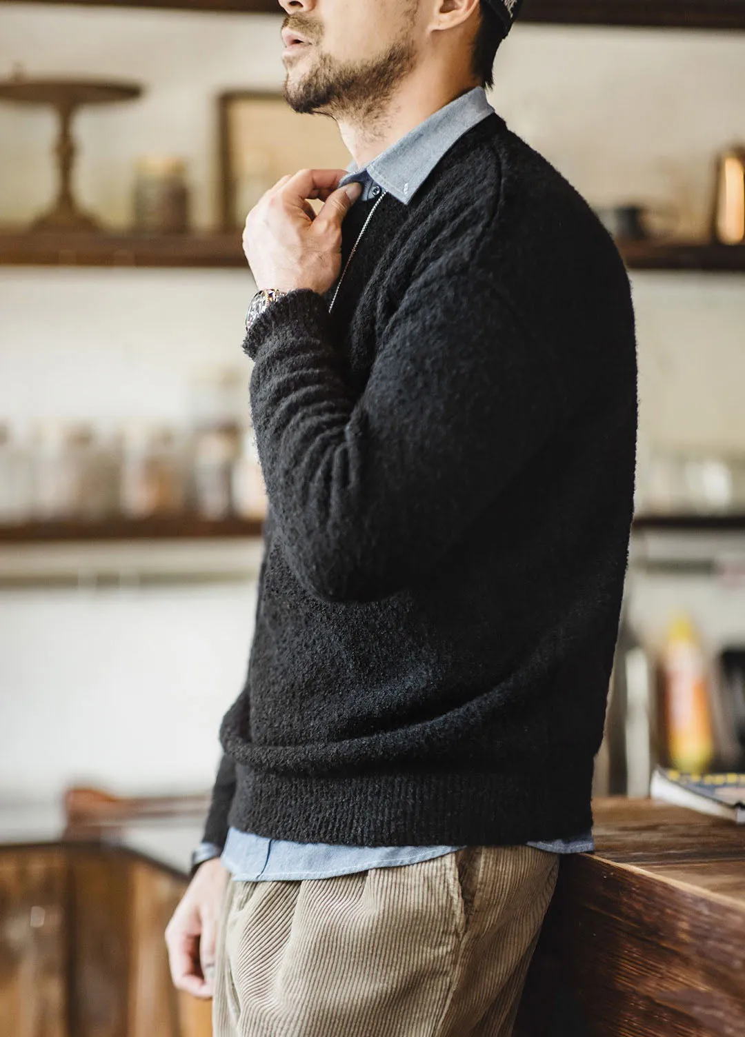 American Retro Three-Dimensional Circle Yarn Warm Men's Sweater