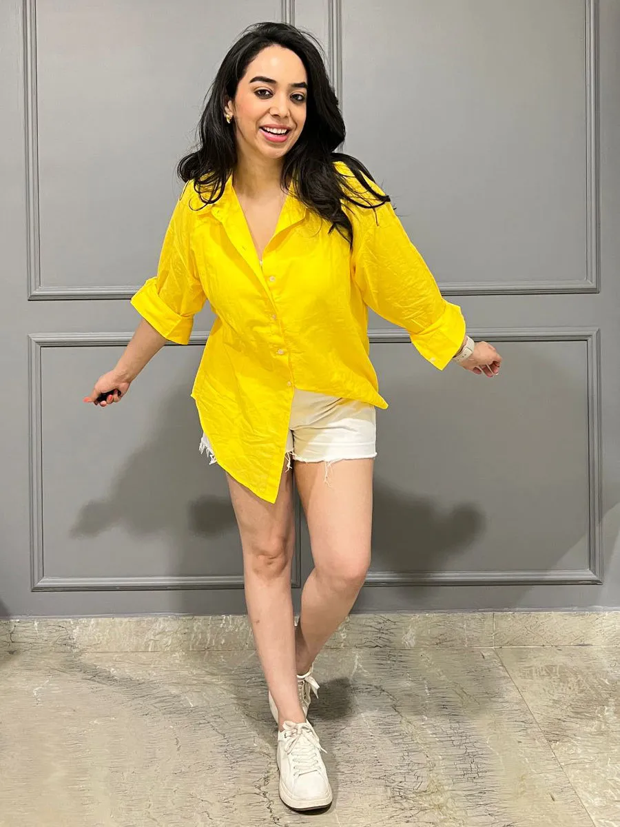Bali Bright Yellow Stylish Casual Cotton Shirt