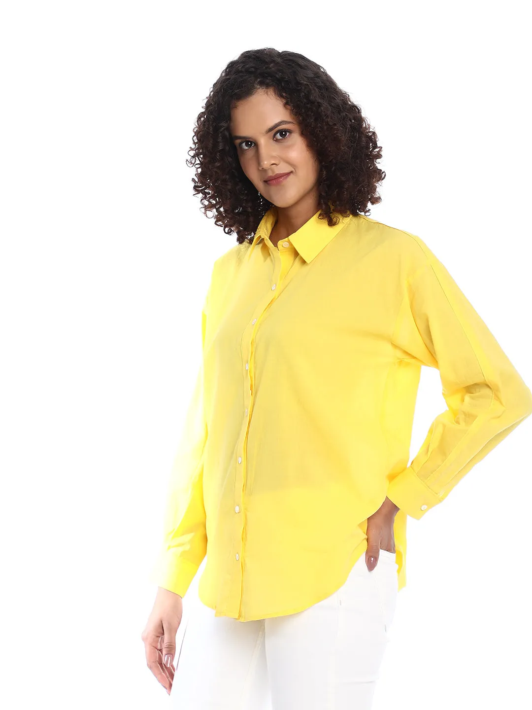Bali Bright Yellow Stylish Casual Cotton Shirt
