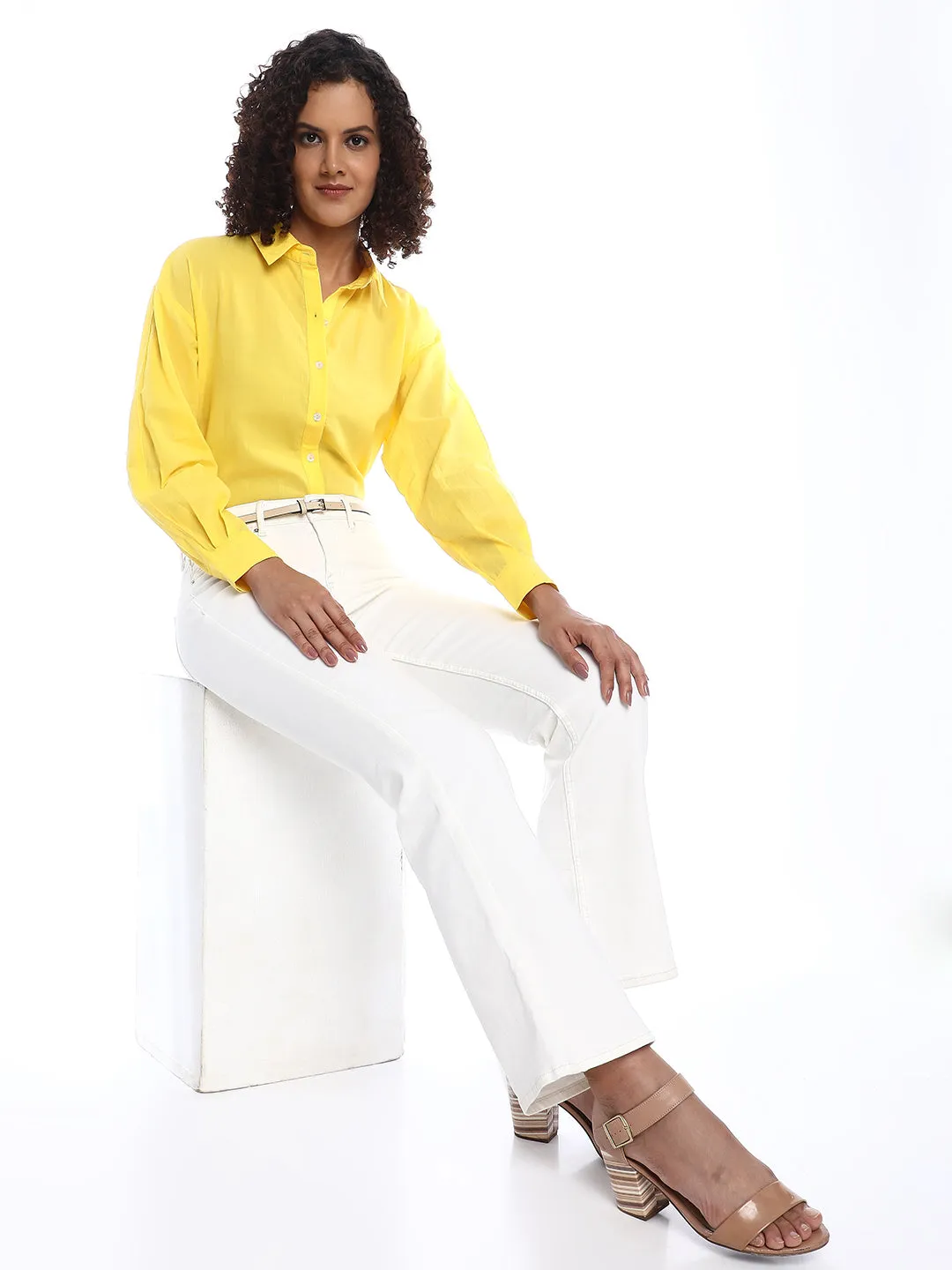 Bali Bright Yellow Stylish Casual Cotton Shirt