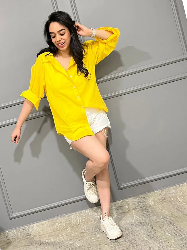 Bali Bright Yellow Stylish Casual Cotton Shirt