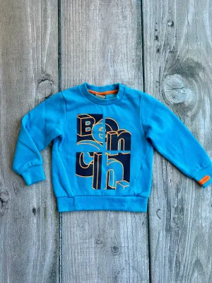 Bench size 3/4 boys logo crewneck sweater, sweater top, blue orange black, Kids 4/4T