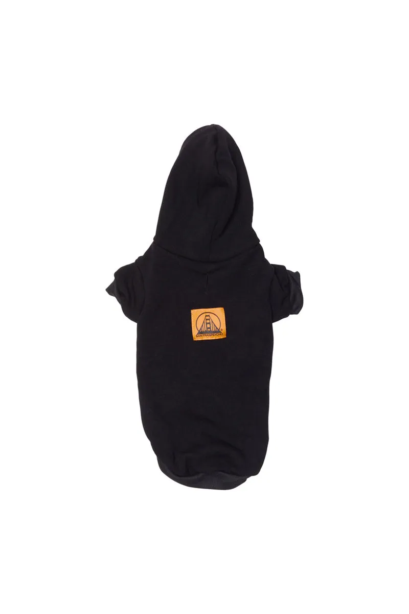 Black Dog Hoodie w/Orange Logo Patch