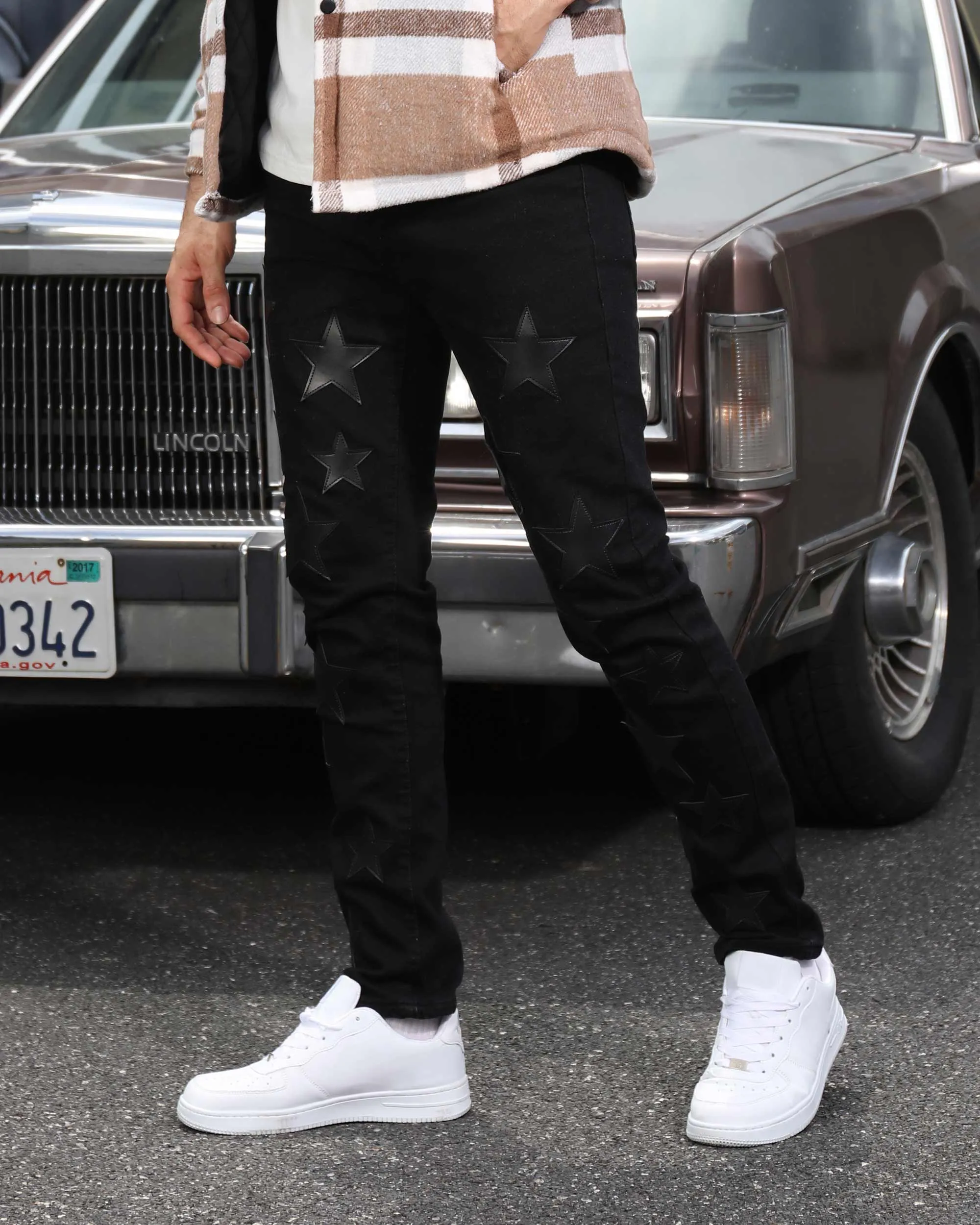 Black Jeans with Straight Leg & Star Patch