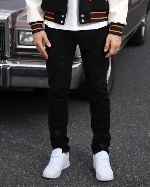 Black Jeans with Straight Leg & Star Patch