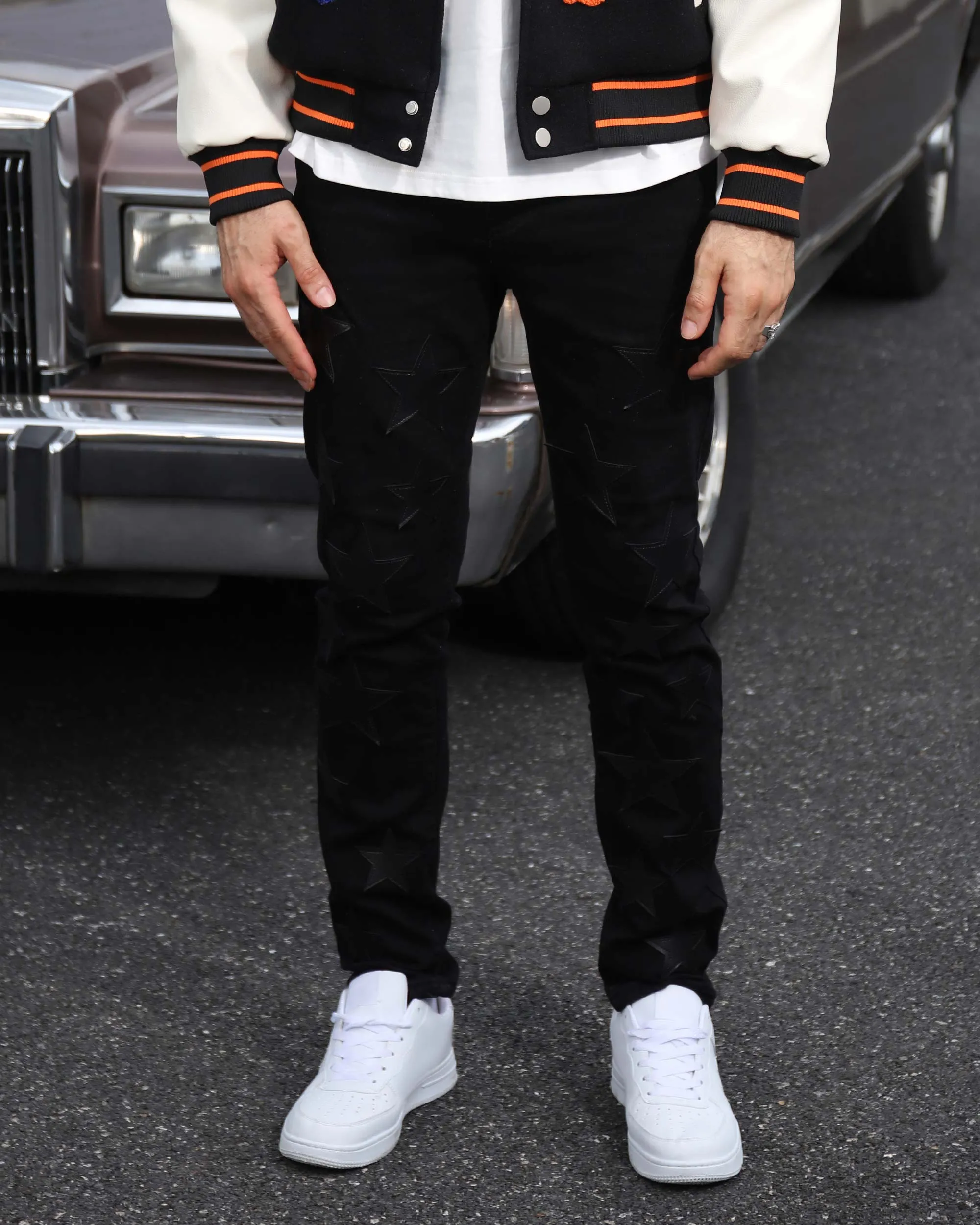 Black Jeans with Straight Leg & Star Patch