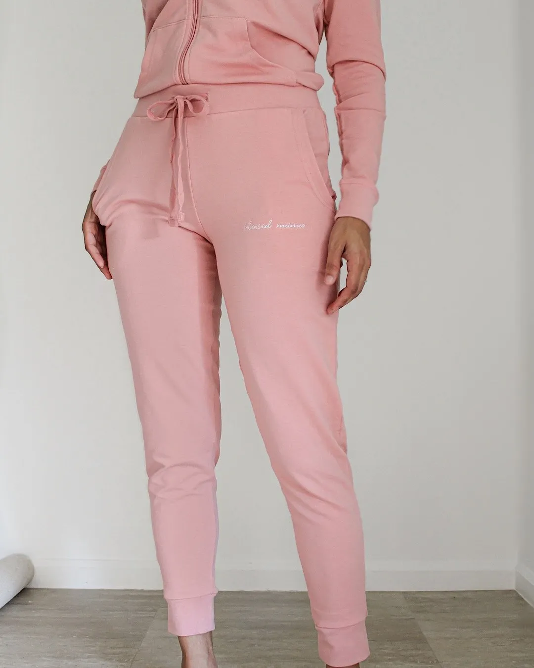 Blessed Mama Embroidered Joggers