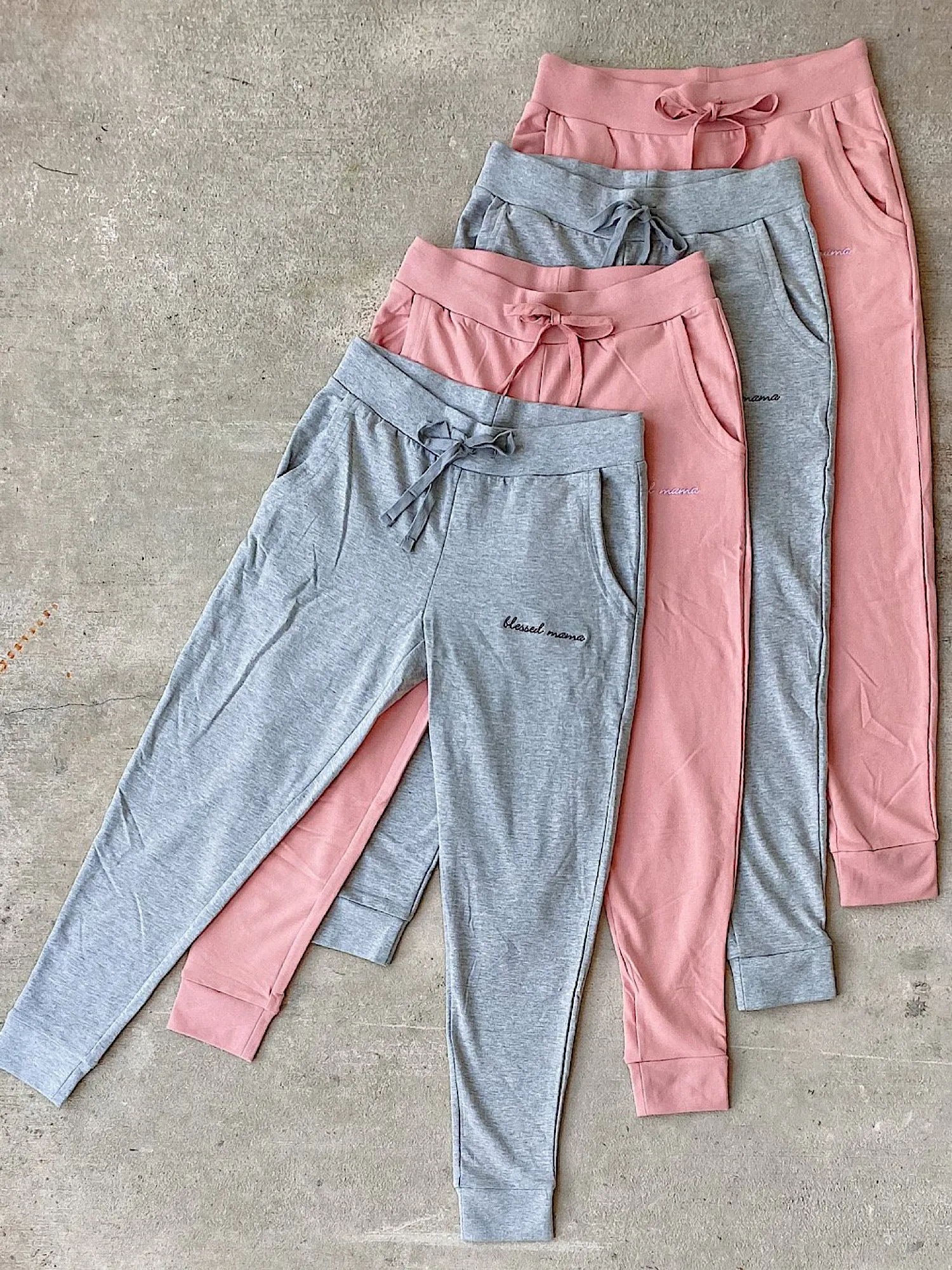 Blessed Mama Embroidered Joggers
