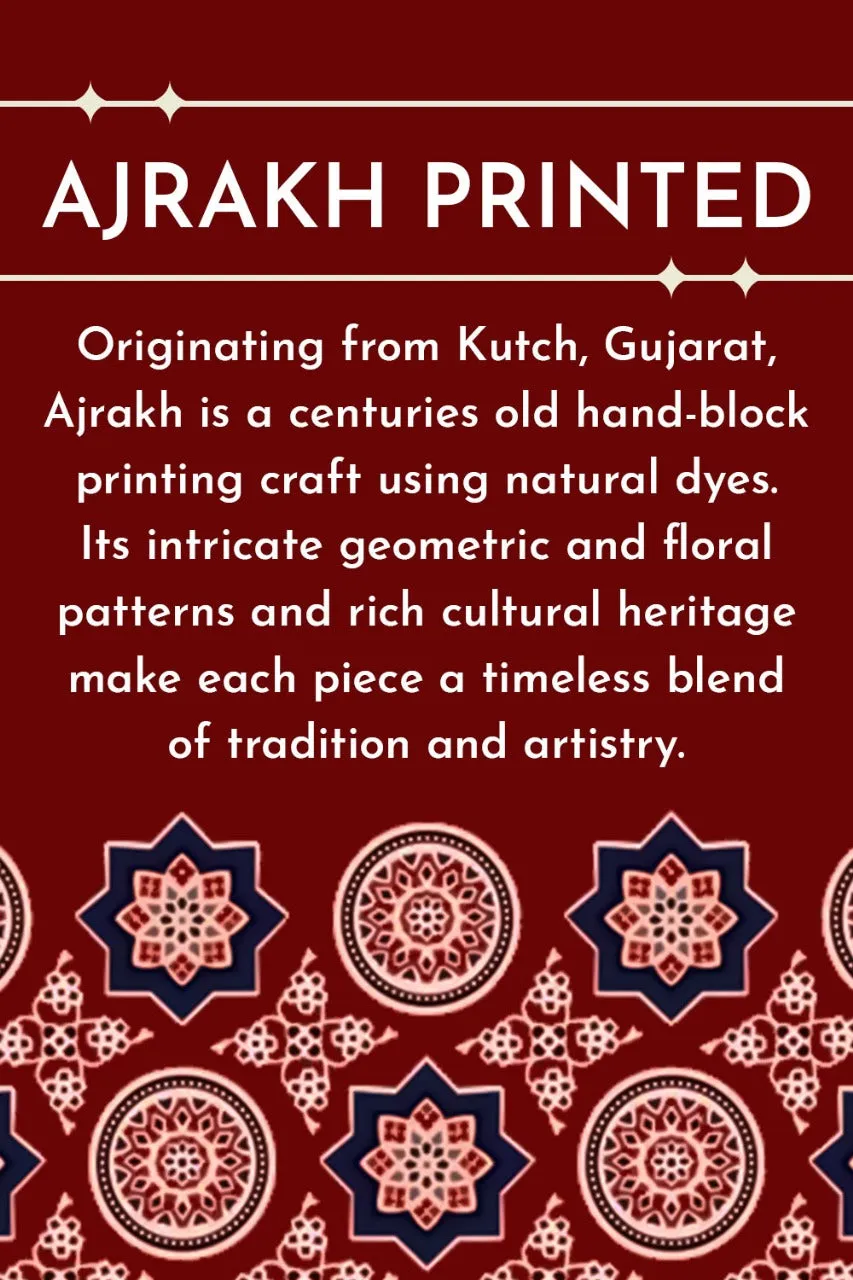 Blue Half Sleeve Ajrakh Printed Cotton Mens Shirt 10071096