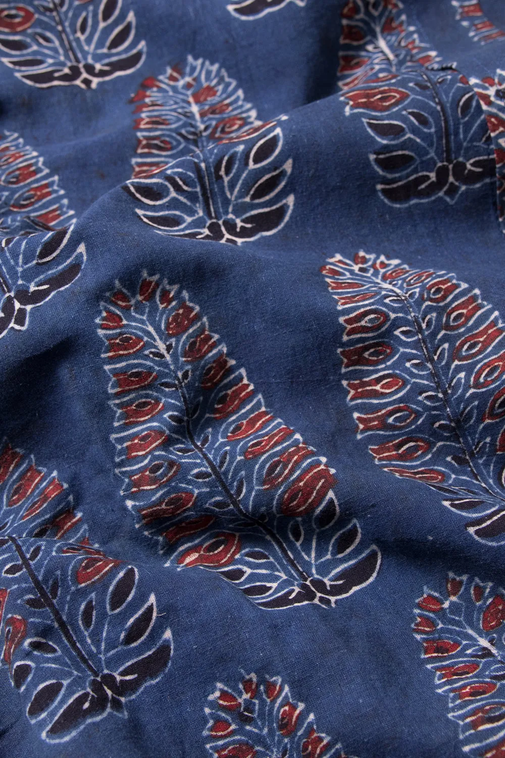 Blue Half Sleeve Ajrakh Printed Cotton Mens Shirt 10071096