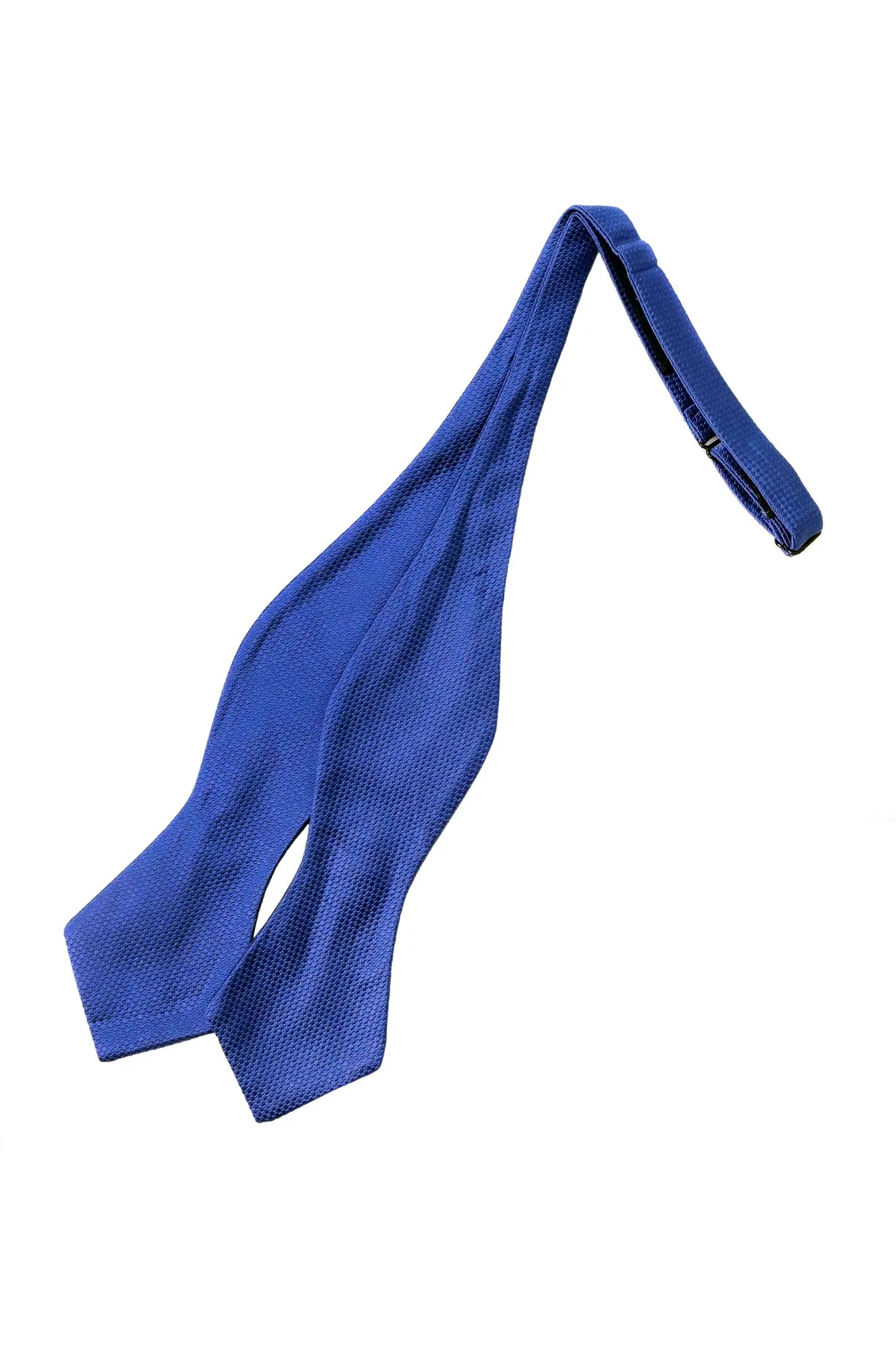 Blue Textured Pointed Bow Tie