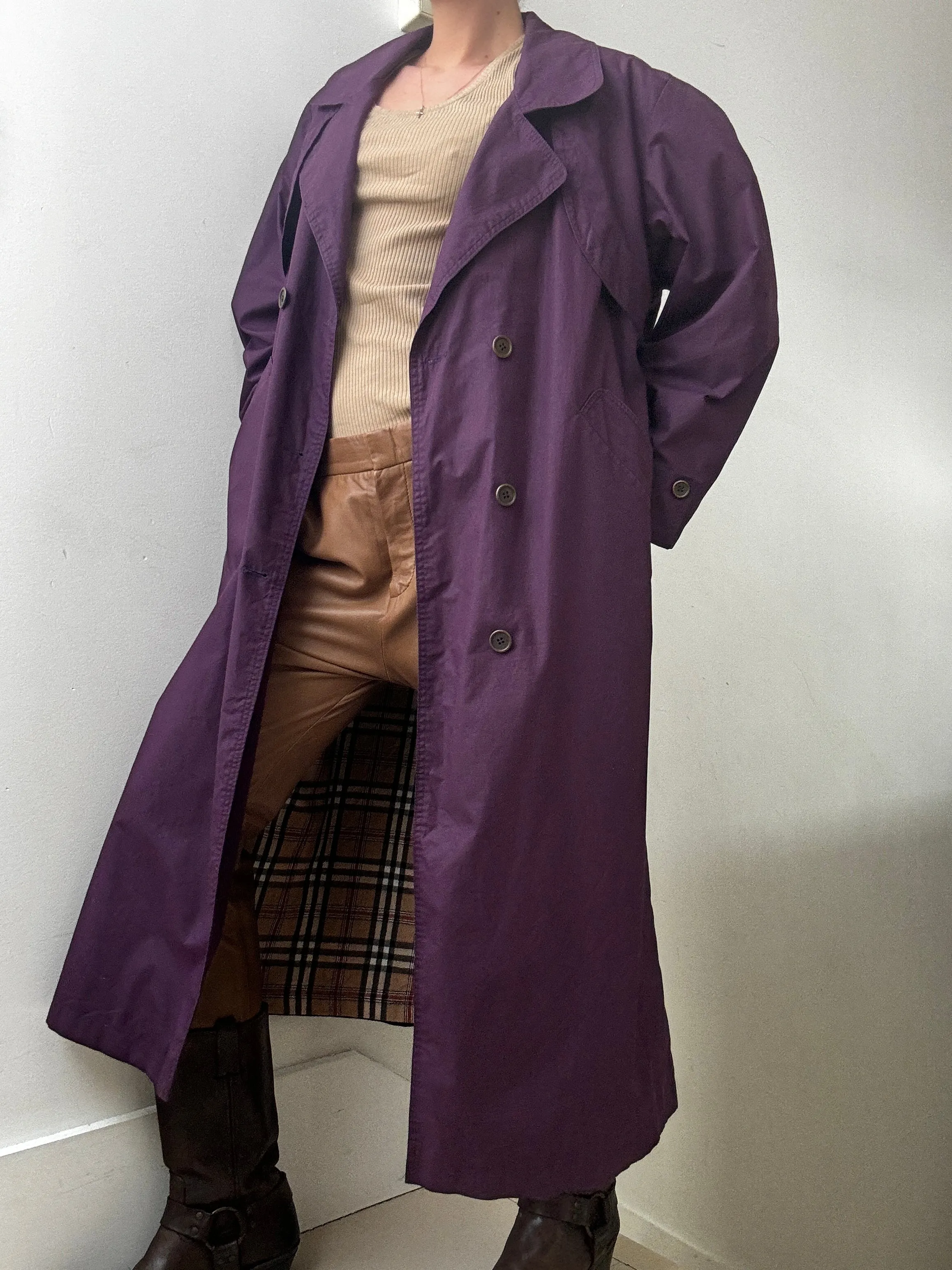 Burberry Style Purple Trench