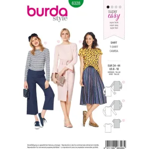 Burda Style Pattern B6328 Misses' top with boat neckline