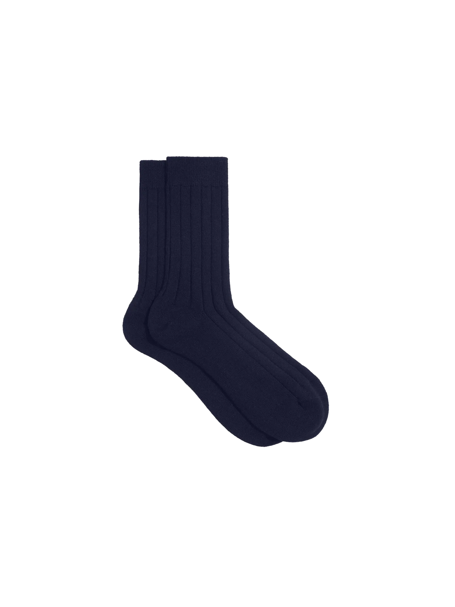 Cashmere Ribbed Socks—dark navy