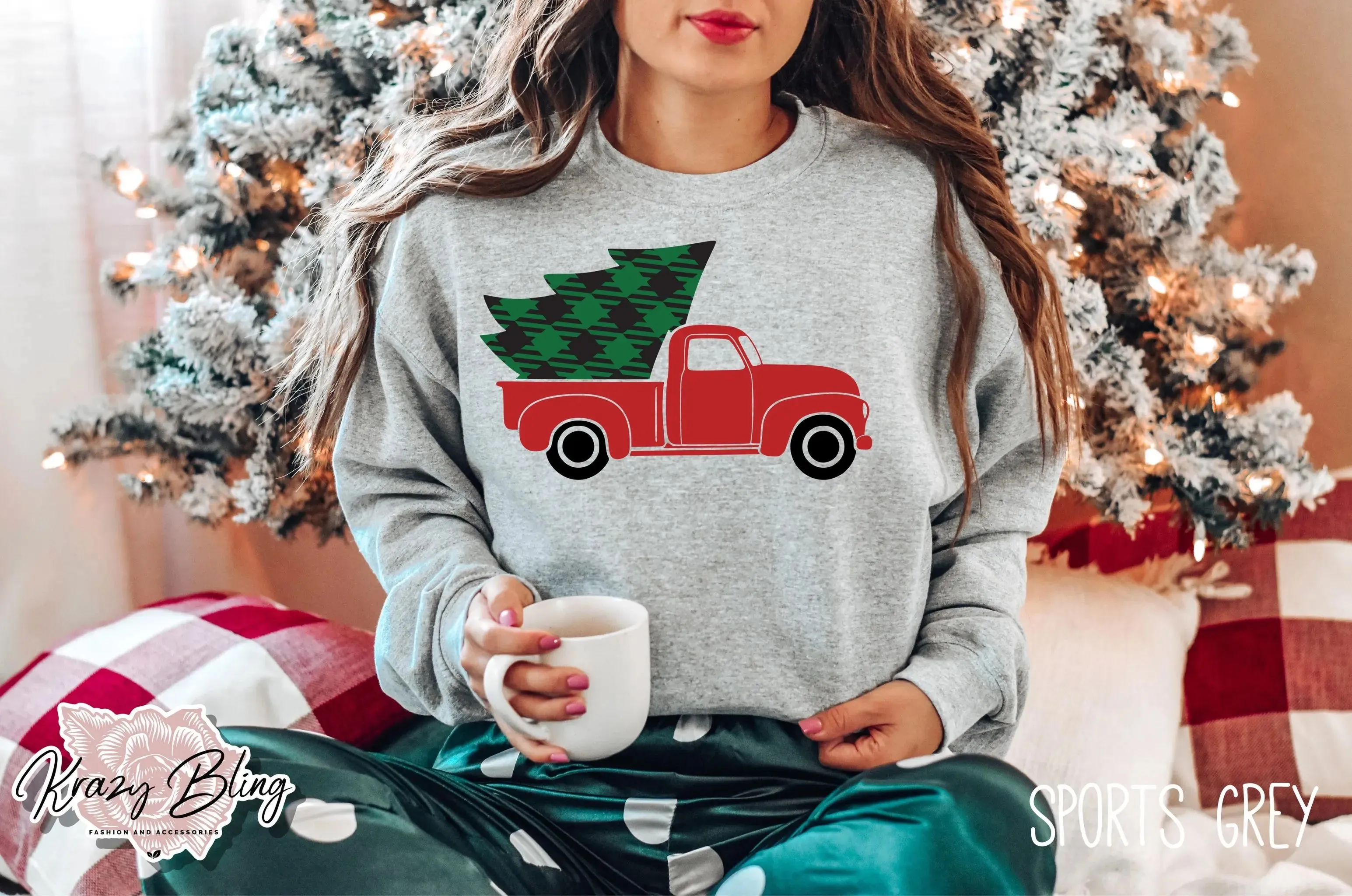 Christmas Tree Truck Sweater
