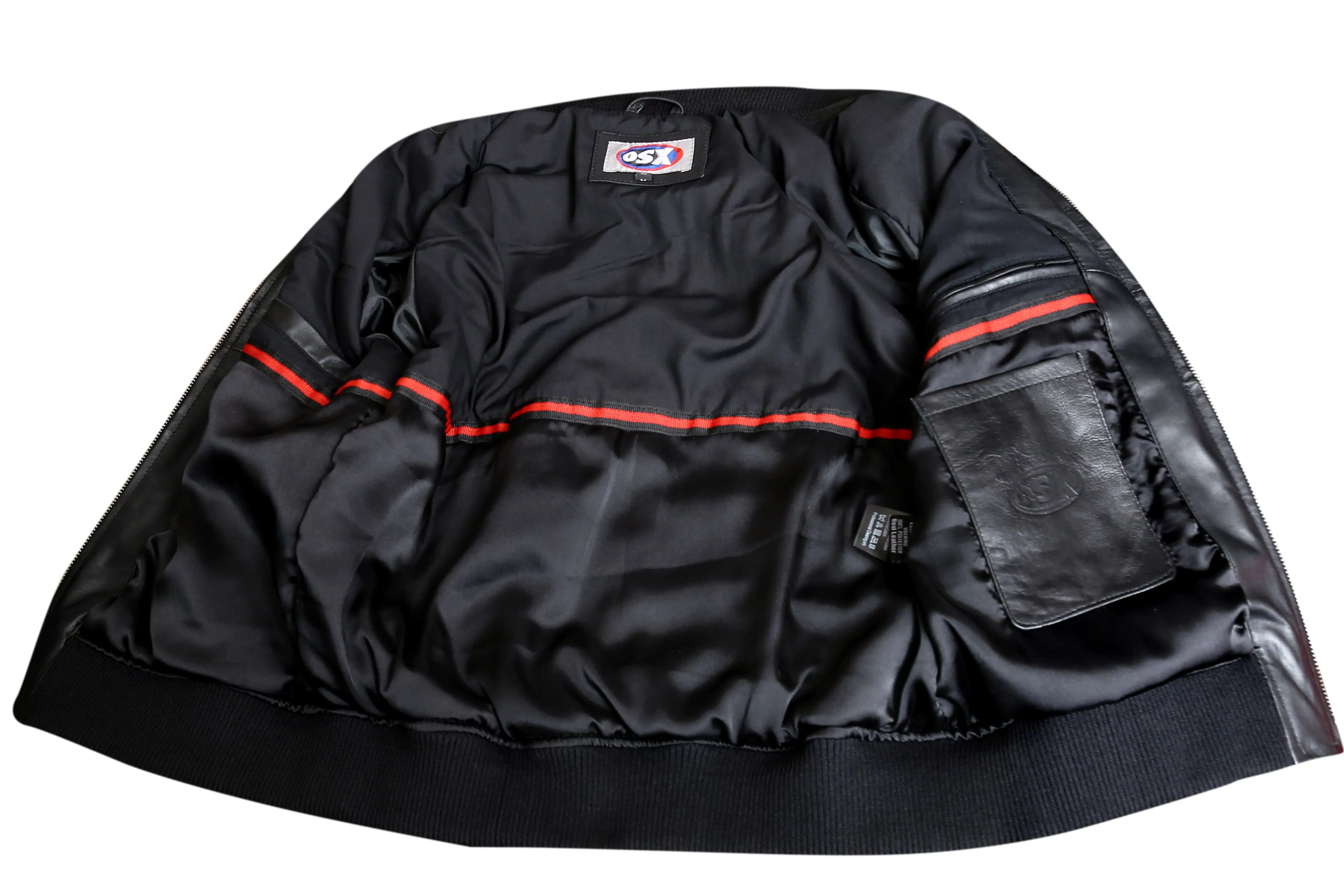 Classic Blouson Pilot Bomber Sheep Nappa Black Leather Jacket 1172