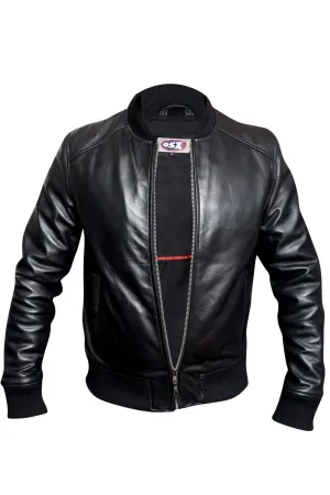 Classic Blouson Pilot Bomber Sheep Nappa Black Leather Jacket 1172