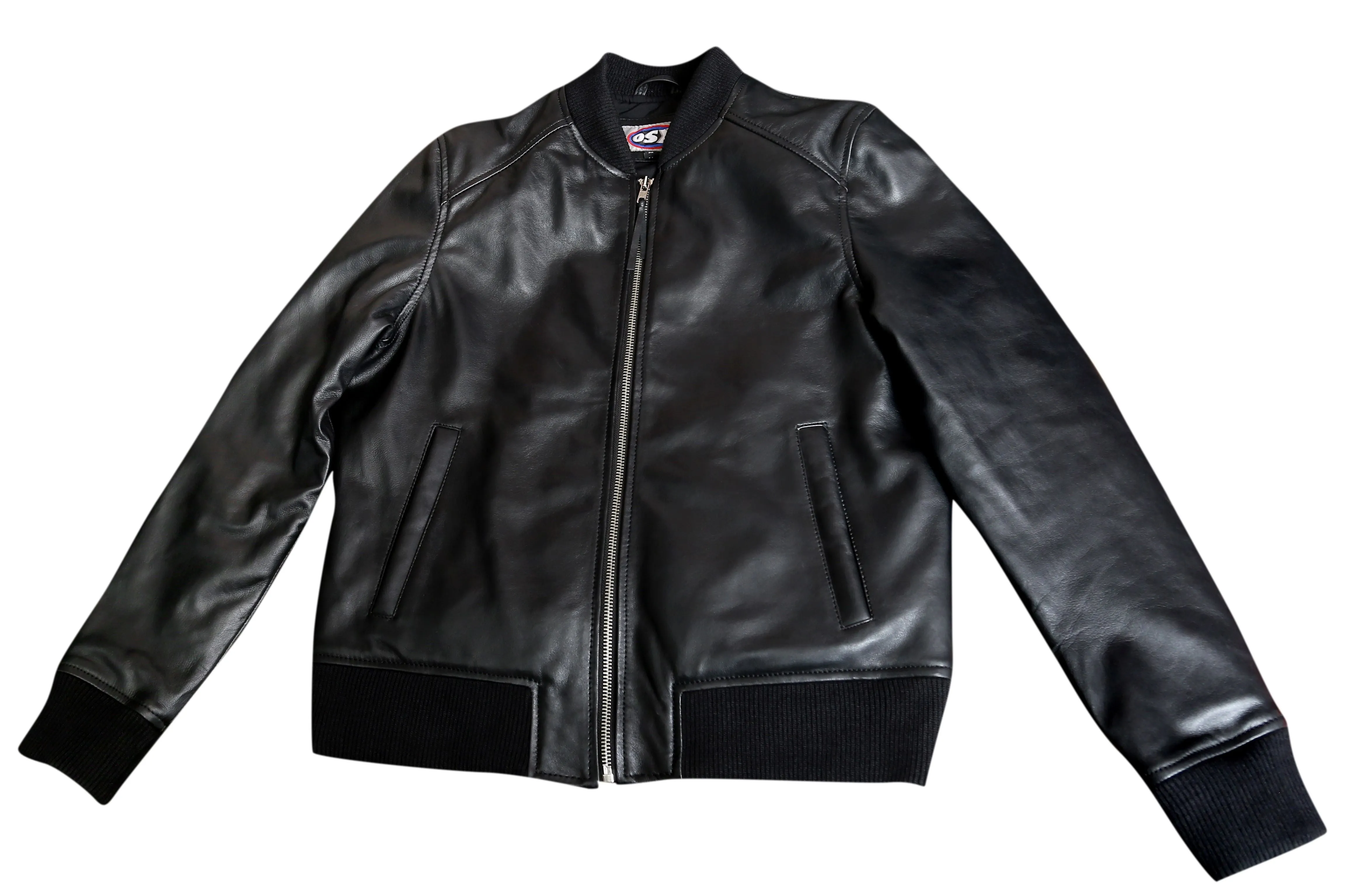 Classic Blouson Pilot Bomber Sheep Nappa Black Leather Jacket 1172