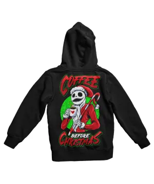Coffee Before Christmas Back Printed Christmas Hoodie