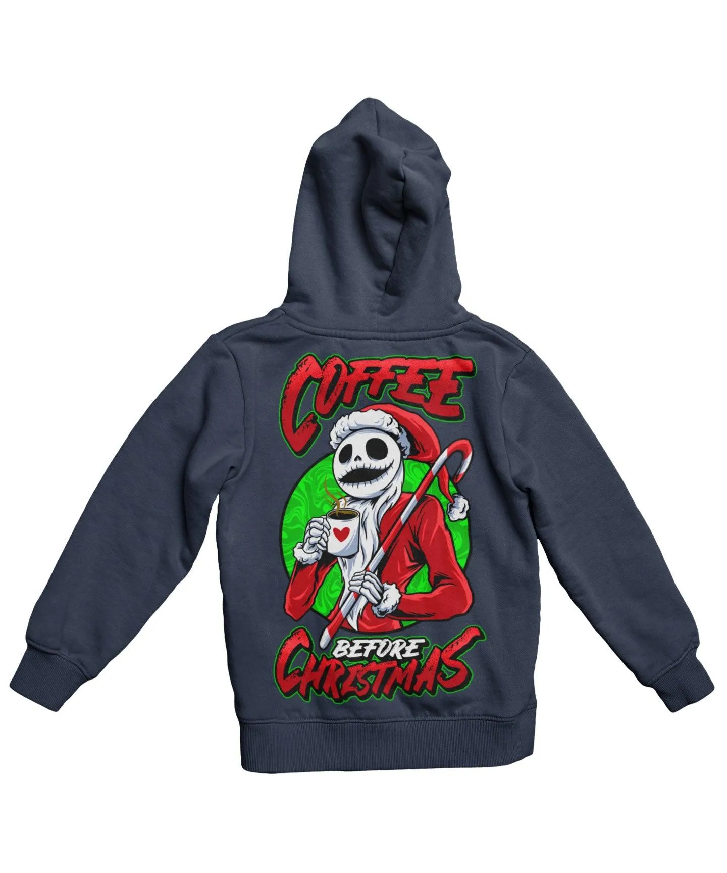 Coffee Before Christmas Back Printed Christmas Hoodie