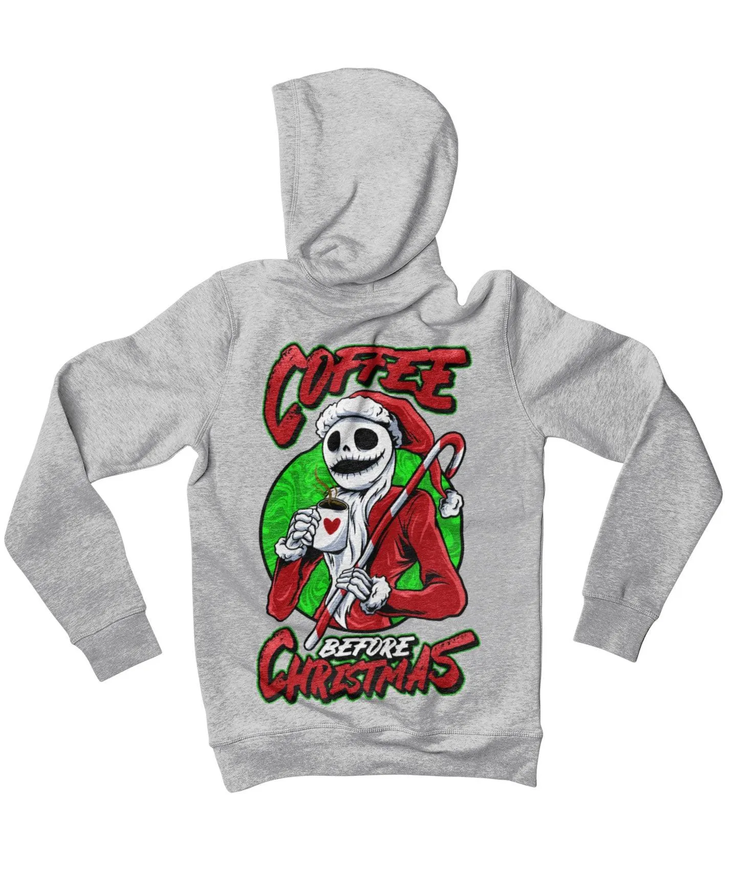 Coffee Before Christmas Back Printed Christmas Hoodie