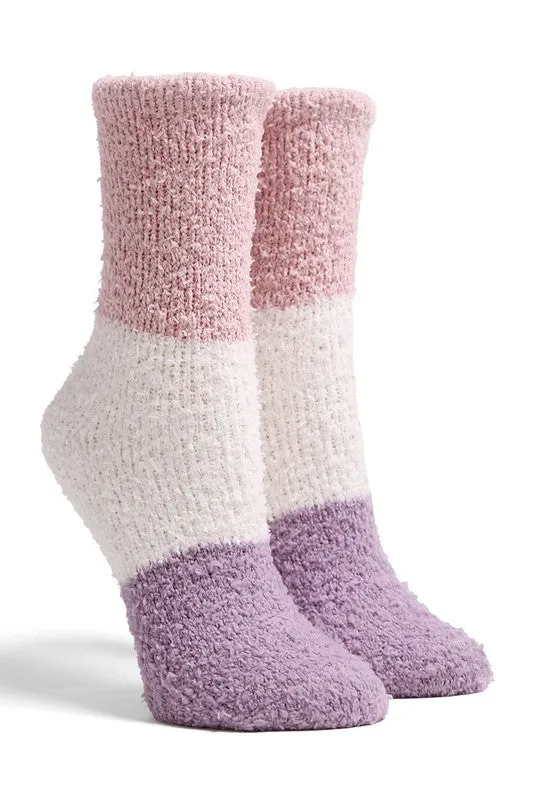 Color Block Fuzzy Socks