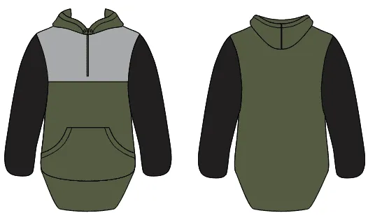 COLOURED LONG TAIL HOODIES