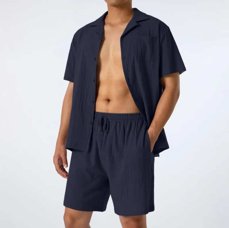 Effortlessly Stylish Men's Two-Piece Set of Loose Casual Shirts