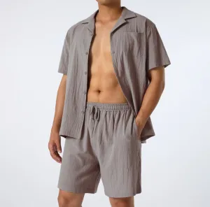 Effortlessly Stylish Men's Two-Piece Set of Loose Casual Shirts