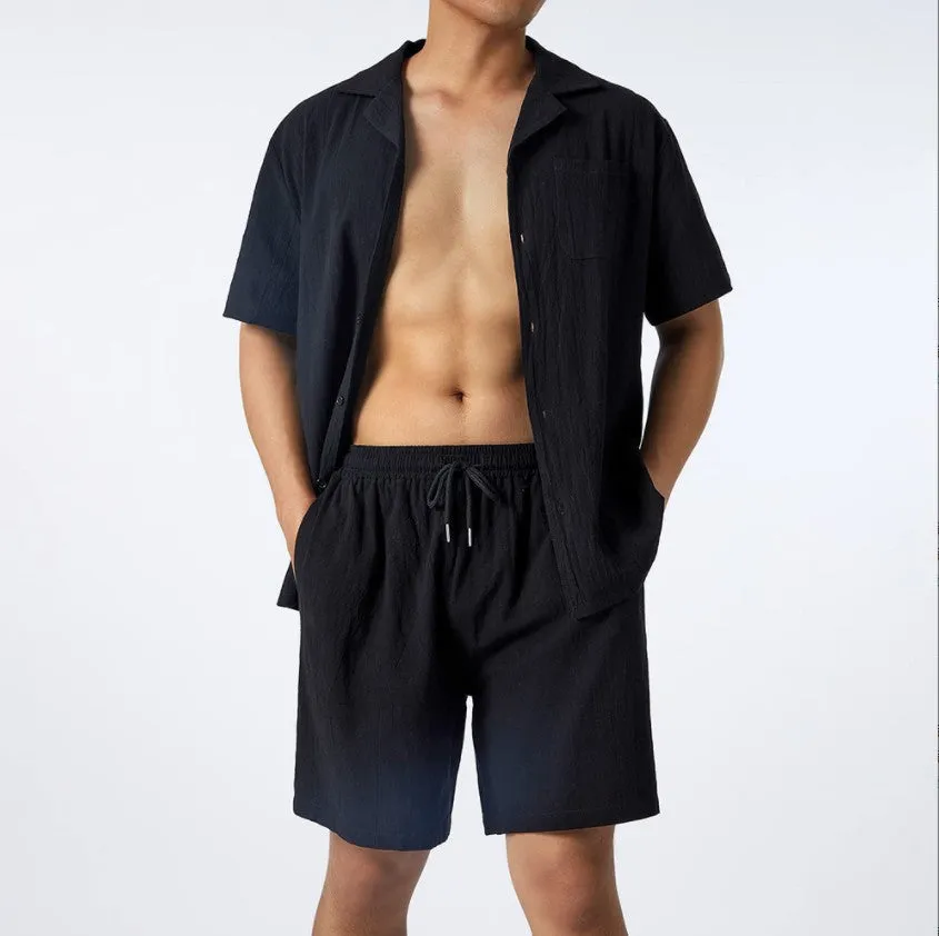 Effortlessly Stylish Men's Two-Piece Set of Loose Casual Shirts