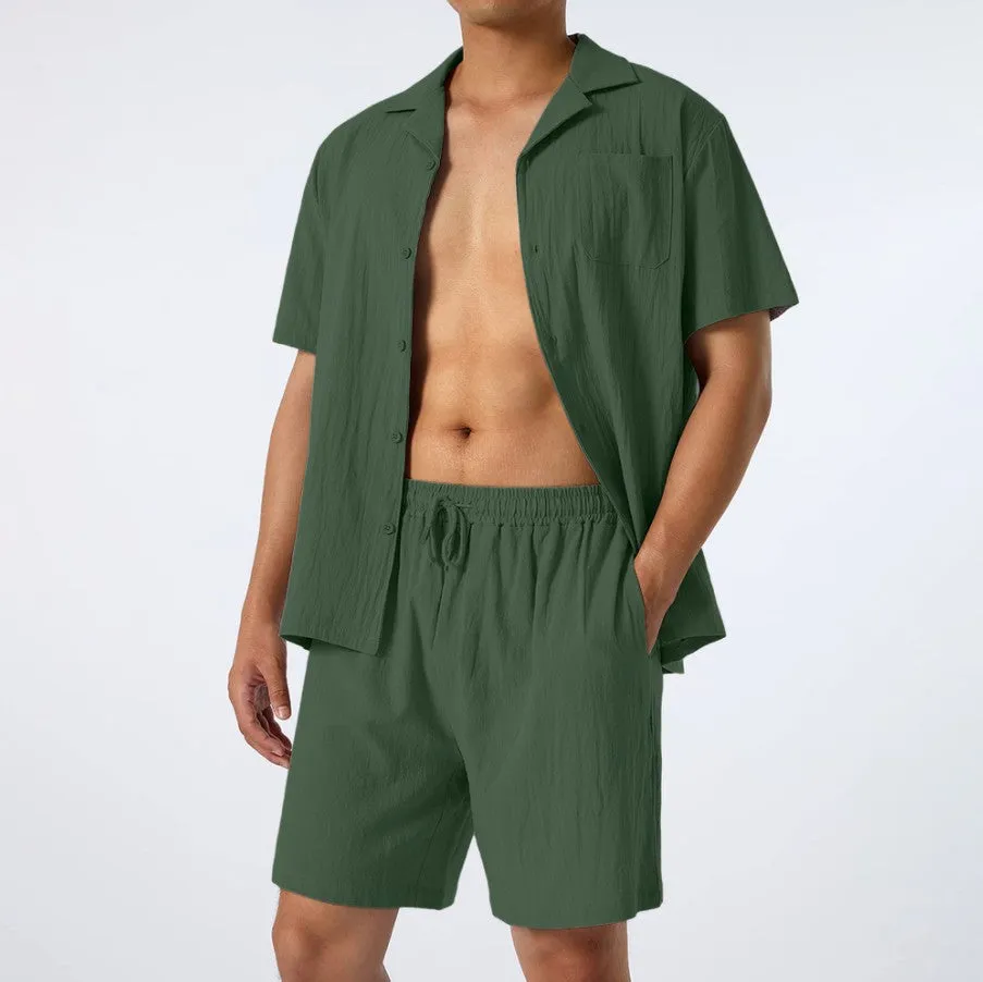 Effortlessly Stylish Men's Two-Piece Set of Loose Casual Shirts