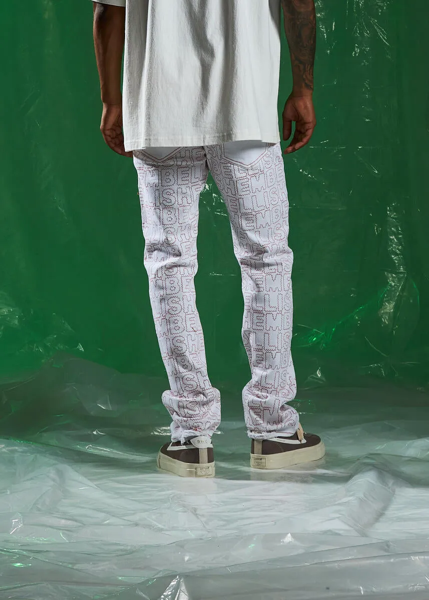 Embellish Mark White Denim Jeans (EMBSPR224-022)