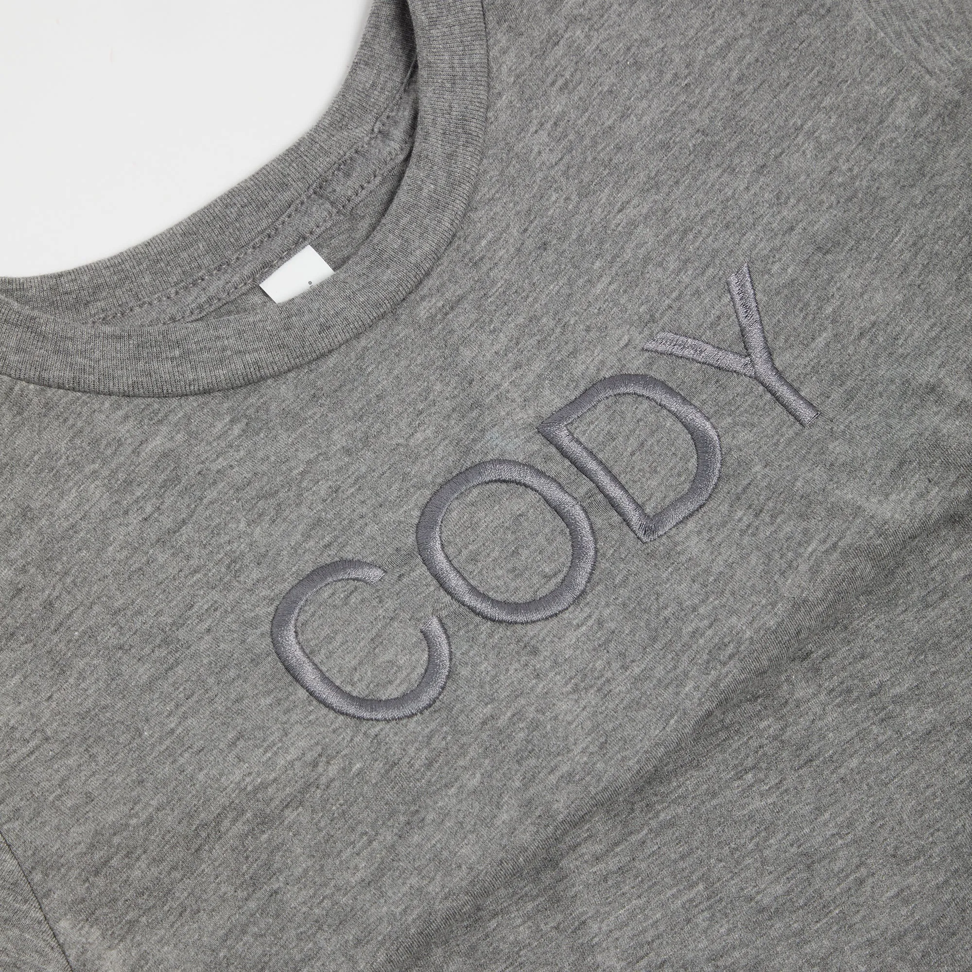 Embroidered Grey Mono T-shirt