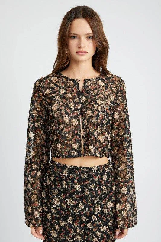 Emory Park | Belll Sleeve Cropped Top