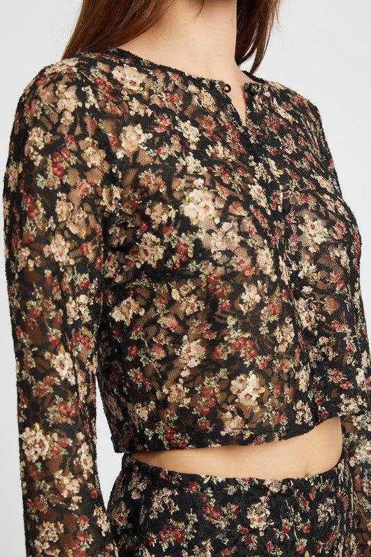 Emory Park | Belll Sleeve Cropped Top