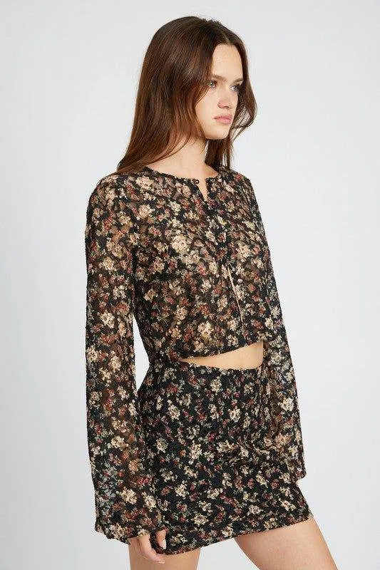 Emory Park | Belll Sleeve Cropped Top