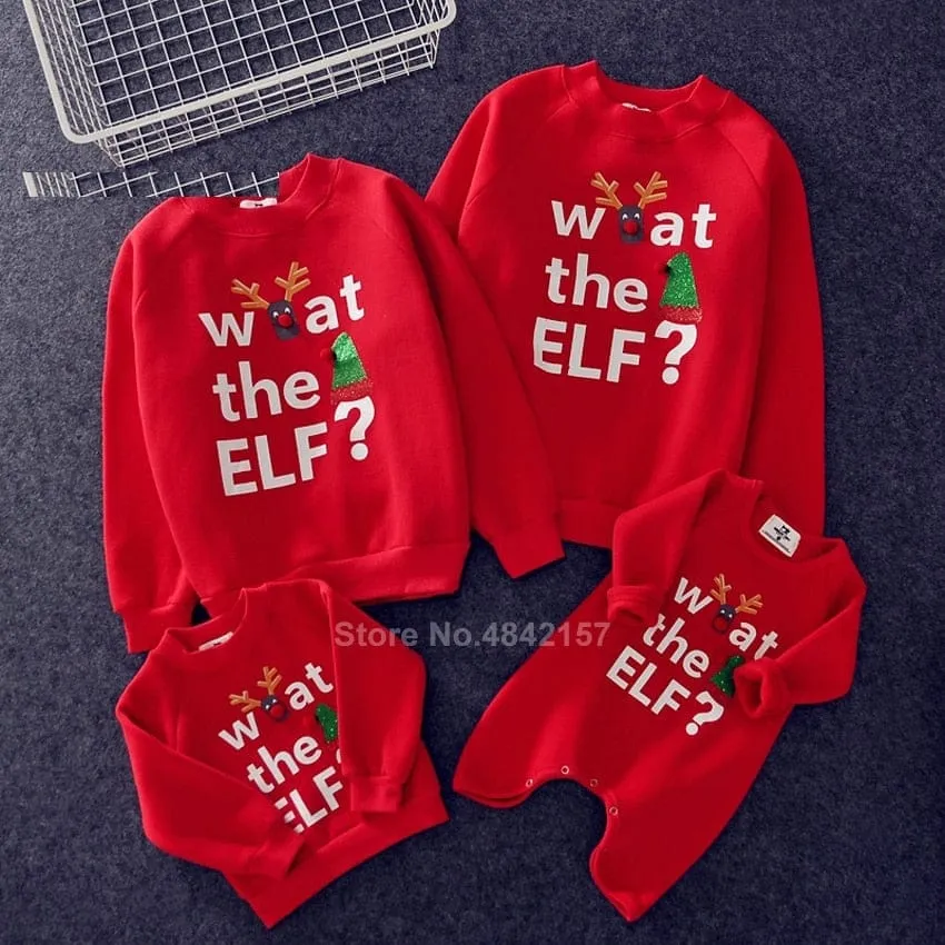 Family Christmas Sweaters Xmas Hoodies Pajamas Warm Santa Claus Sweatshirt