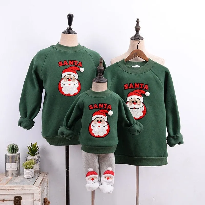 Family Christmas Sweaters Xmas Hoodies Pajamas Warm Santa Claus Sweatshirt