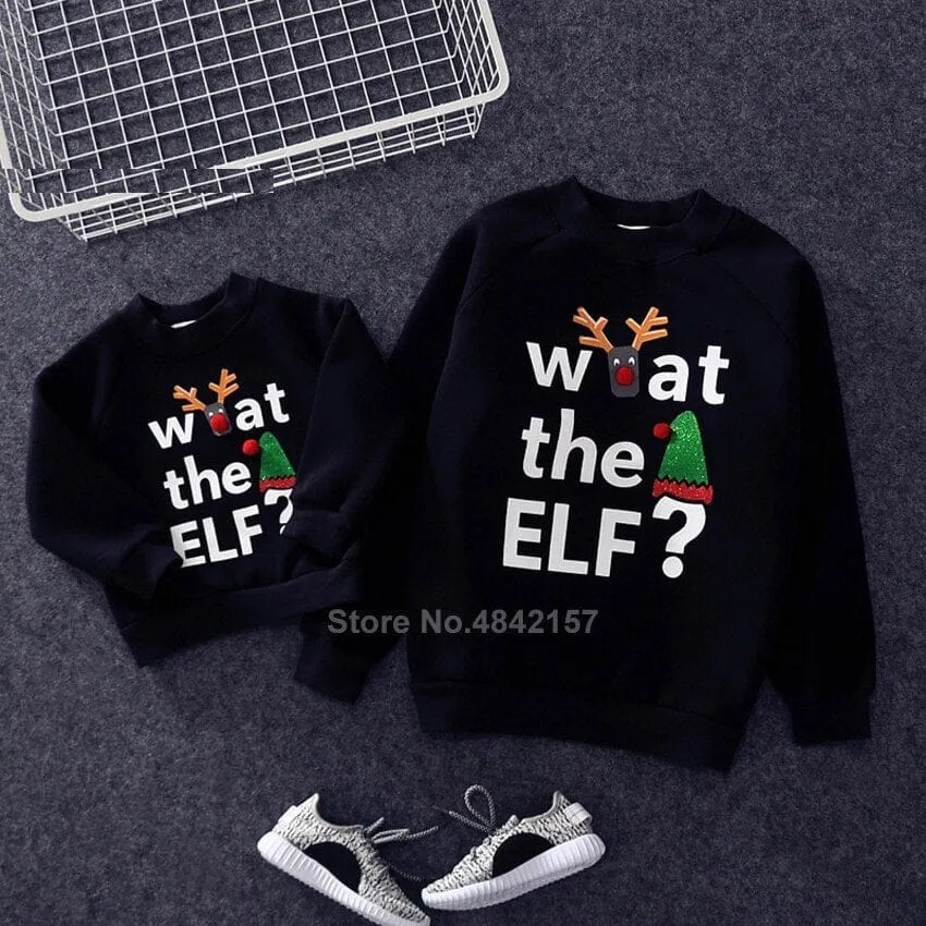 Family Christmas Sweaters Xmas Hoodies Pajamas Warm Santa Claus Sweatshirt