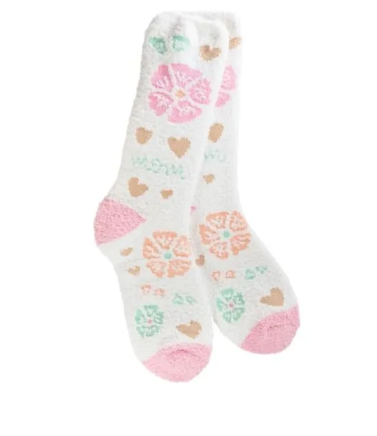 Floral Heart Mom Cozy Socks
