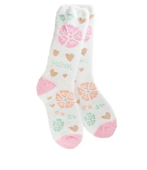Floral Heart Mom Cozy Socks