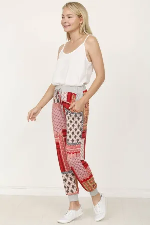 Hankerchief Print Loose Fitting Joggers