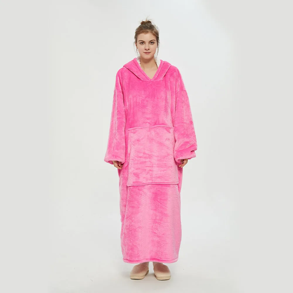 Hoodies Blankets Double Layer Extra Thick Warm with Fleece Lengthened Loose Sweater