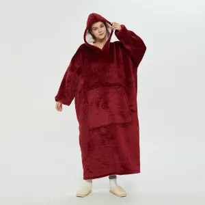 Hoodies Blankets Double Layer Extra Thick Warm with Fleece Lengthened Loose Sweater