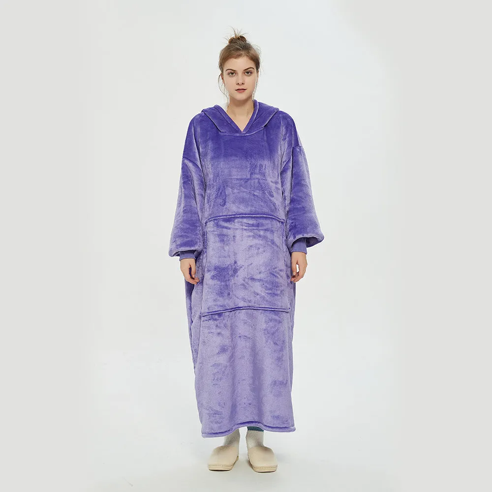 Hoodies Blankets Double Layer Extra Thick Warm with Fleece Lengthened Loose Sweater