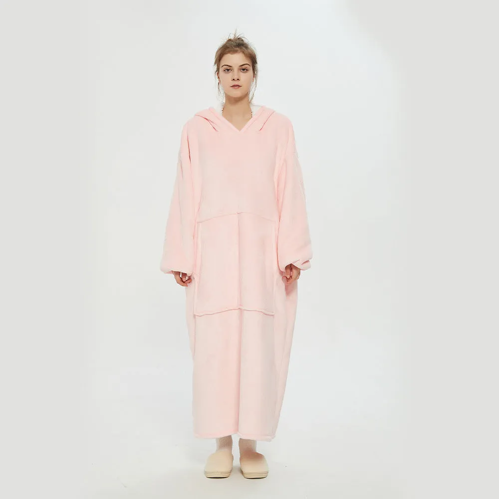 Hoodies Blankets Double Layer Extra Thick Warm with Fleece Lengthened Loose Sweater