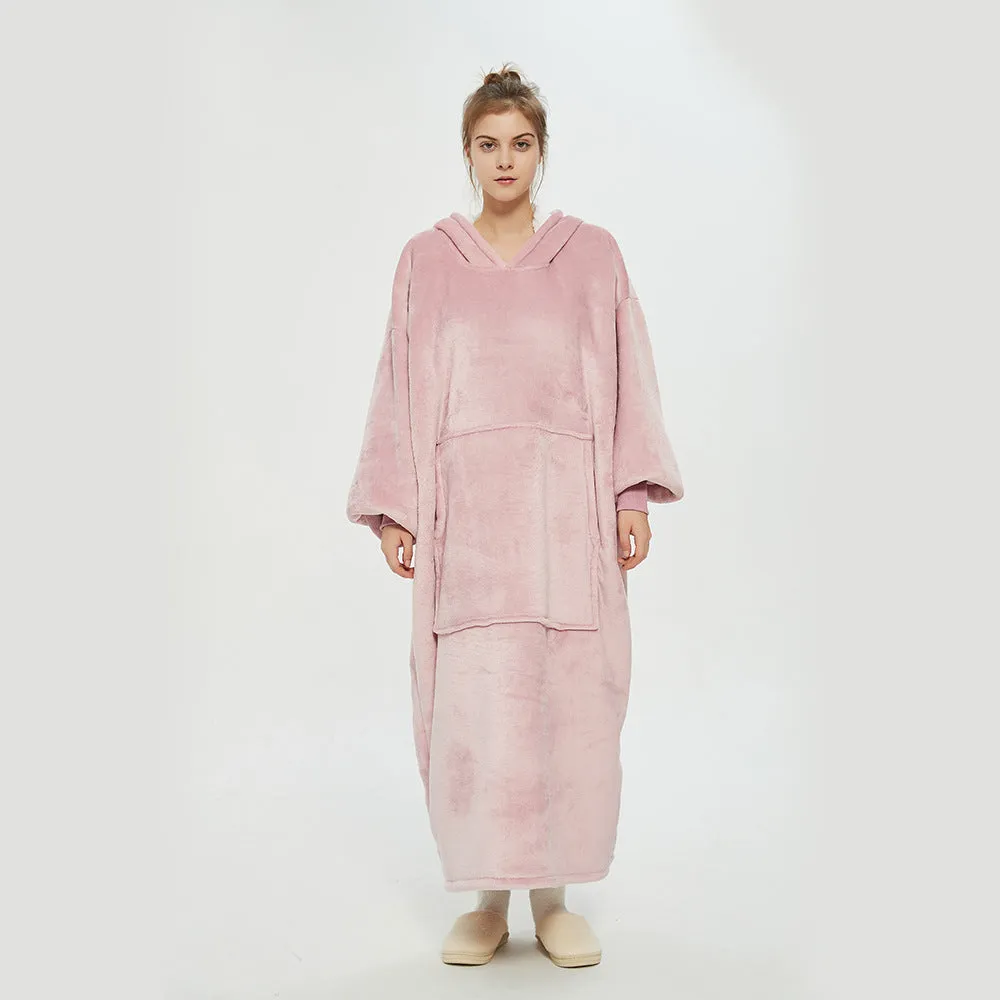 Hoodies Blankets Double Layer Extra Thick Warm with Fleece Lengthened Loose Sweater